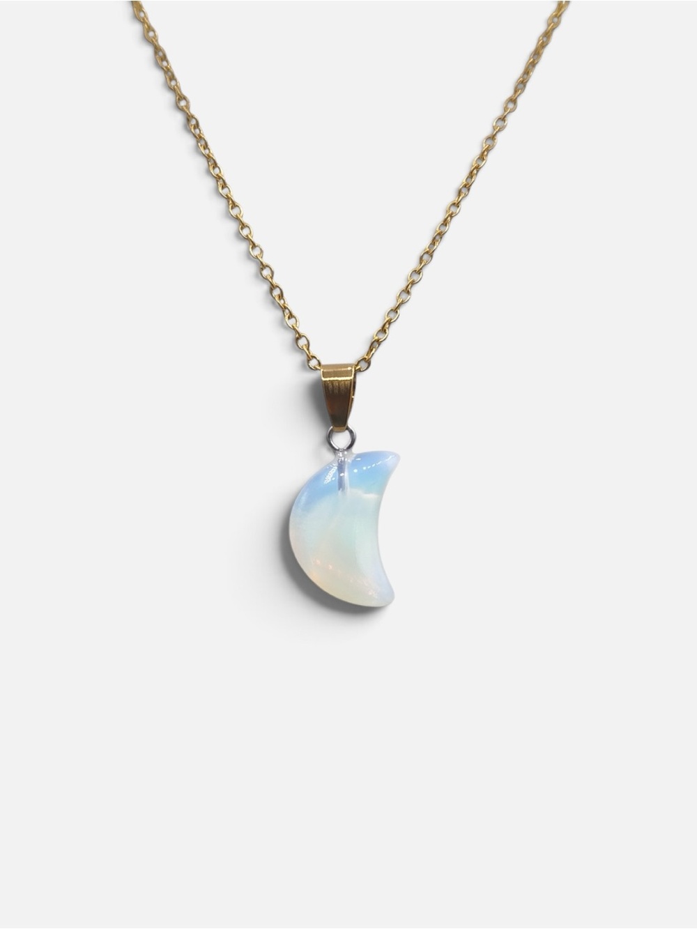 OPALITE MOON NECKLACE (GOLD)